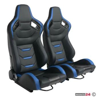Спортни седалки за МПС - 1054B ЧЕРНО/СИНЬО