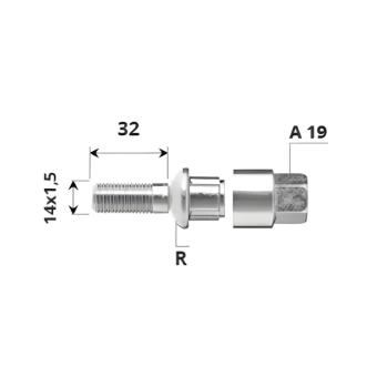 Външен секретен болт 14x1.5x32 /R/ A19 комплект
