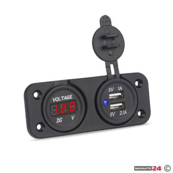 Волтметър с 2 USB порта - 1631