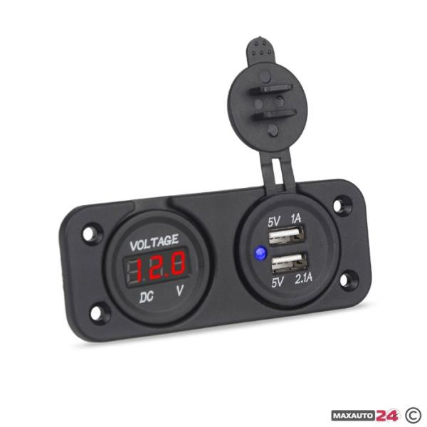 Волтметър с 2 USB порта - 1631
