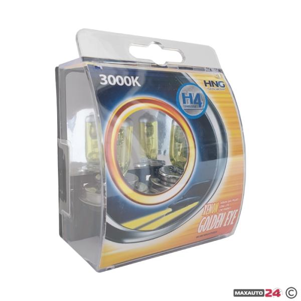 Халогенни крушки HNG H4 60/55W тип ''Golden eye'' жълти 2бр/к-т