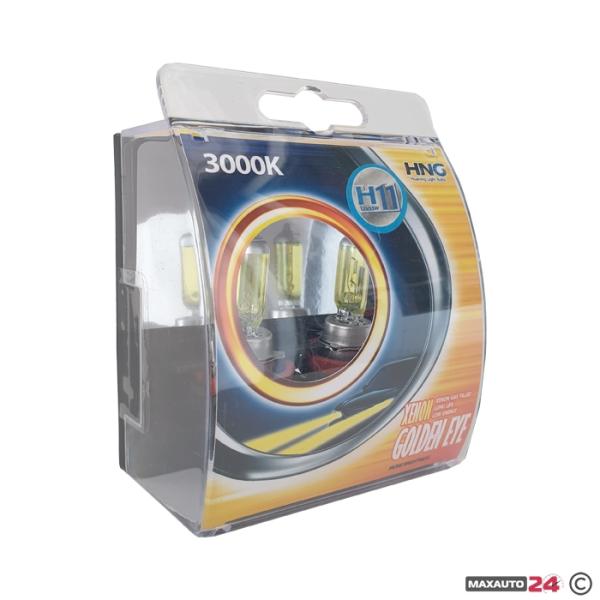 Халогенни крушки HNG H11 55W тип ''Golden eye'' жълти 2бр/к-т
