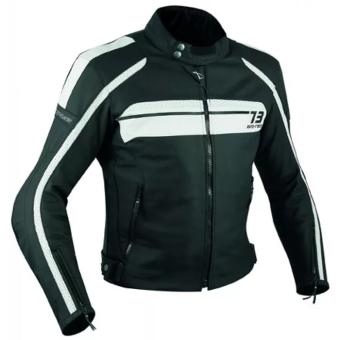 Кожено яке за мотор A-PRO SBK White