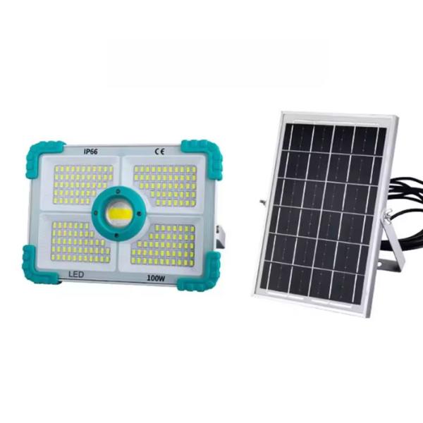 Соларен LED прожектор 100W с външен панел и дистанционно управление