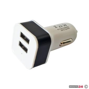 Универсално USB зарядно за кола с два порта - 13611