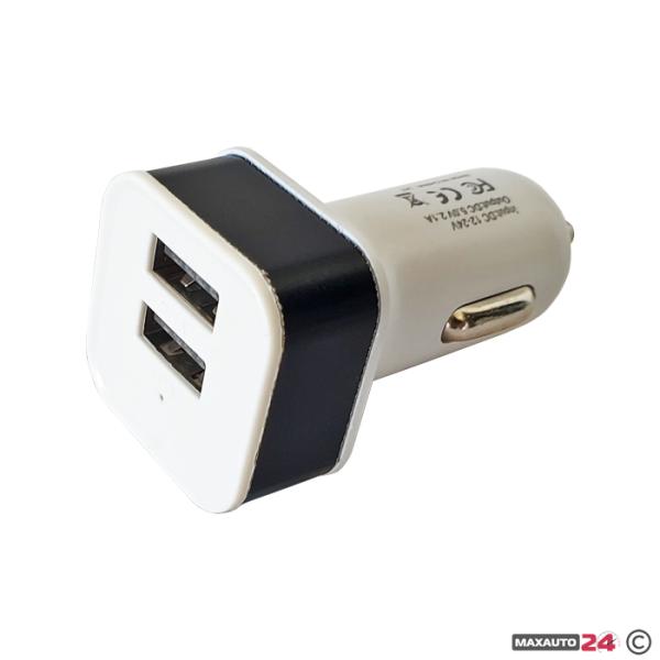 Универсално USB зарядно за кола с два порта - 13611