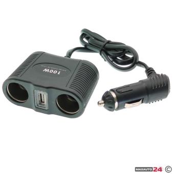 Разклонител за запалка 2-ка+USB 1645