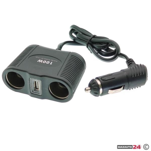 Разклонител за запалка 2-ка+USB 1645