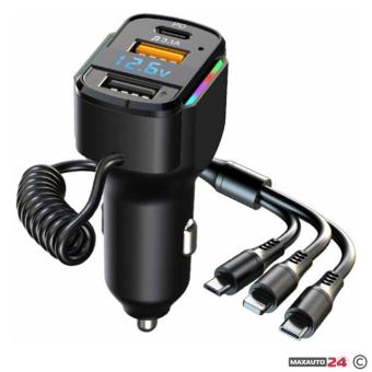 Бързо зарядно К4 с 2 USB порта и кабел