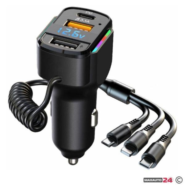 Бързо зарядно К4 с 2 USB порта и кабел