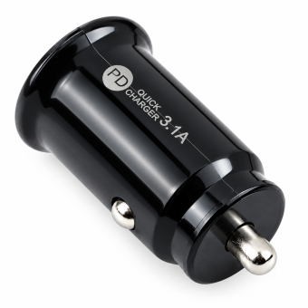 АДАПТЕР ЗА ЗАПАЛКА PG320 БЯЛ/ЧЕРЕН USB+TYPE C