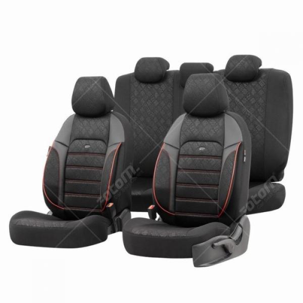 Тапицерия за седалки Otom Prive PRV3102 (черно/червено)
