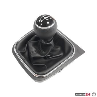 Топка за скоростен лост с маншон съвместима с Golf V/VI (03-12) с 5 скорости - черен конец