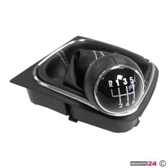 Топка за скоростен лост с маншон съвместима с VW Golf V / VI 03-12 с 6 скорости - бял конец