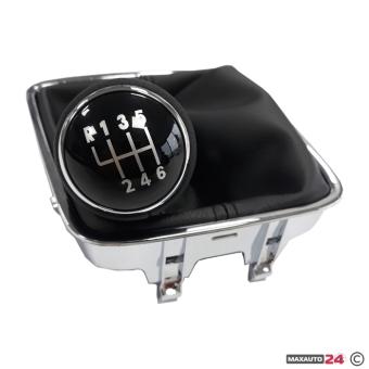 Топка за скоростен лост с маншон съвместима с VW / Seat с 6 скорости - черен конец