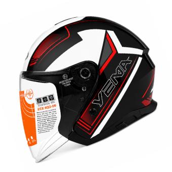 Мото каска YEMA 662-3 - S - Черно/Червено
